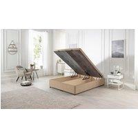 Somnior Richworth End Opening Storage Ottoman Bed in Plush Fabric in Beige | Size: Double