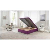 Somnior Richworth End Opening Storage Ottoman Bed in Plush Fabric in Plum | Size: Double