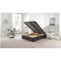 Somnior Richworth End Opening Storage Ottoman Bed in Plush Fabric in Black | Size: Double
