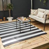 THE RUGS Reversible Weatherproof Outdoor Black & White Rug Rainbow 1030 | Size: 180 cm x 270 cm
