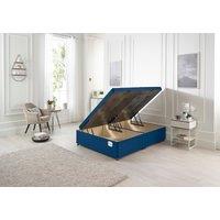 Somnior Milbank Side Opening Storage Ottoman Bed in Plush Fabric in Navy | Size: Small Single