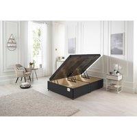 Somnior Milbank Side Opening Storage Ottoman Bed in Plush Fabric in Black | Size: Small Single