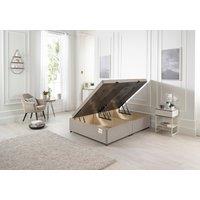 Somnior Milbank Side Opening Storage Ottoman Bed in Plush Fabric in Silver | Size: King