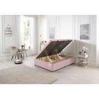 Somnior Milbank Side Opening Storage Ottoman Bed in Plush Fabric in Pink | Size: Small Double