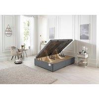 Somnior Milbank Side Opening Storage Ottoman Bed in Plush Fabric in Charcoal | Size: Super King