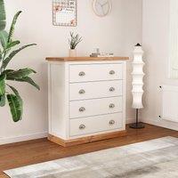 Cabinet Bits Tropea 4 Drawer Chest of Drawers Chrome Cup Handle in Off-White