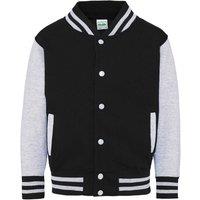 AWDis Varsity Jacket in True Black | Size: 3-4 Years