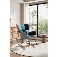 Patchwork Tufted Upholstered Rocking Chair