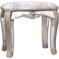 Melody Maison Mirrored Dressing Table Stool - Tiffany Range in Silver