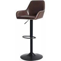 Costway Bar Stools Adjustable Swivel Leather Pub Chair Kitchen Dining Chairs in Brown