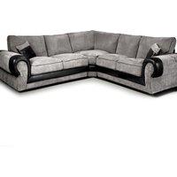 Large Portland Fabric and Leather 5 Seater L Shaped Corner Sofa Range Roll Arm Fullback