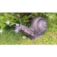 Inspirational Gifting Giant Garden Snail Garden Ornament Sculpture in an Antique Bronze Finish