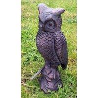 Inspirational Gifting Cast Aluminium Long Eared Owl hand finished with an Antique Verde Bronze Finish