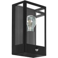 Eglo Alamonte Metal IP44 Outdoor Wall Light With Sensor in Black