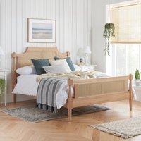 Birlea Rattan Bed Frame Rhodes Oak 4FT6 135cm Bedstead in Beige | Size: King