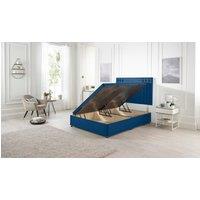 Somnior Flexby Plush Fabric Side Opening Ottoman Bed With Headboard in Charcoal | Size: Super King