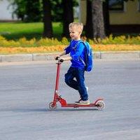 Costway Foldable Kick Scooter Lightweight Commute Scooter w/ Kickstand for Kids 4-13 in Red