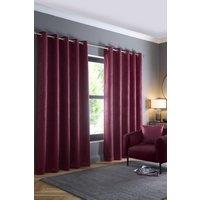 Fusion 'Strata' Triple-Woven Dimout Eyelet Curtains in Wine | Size: 117 cm width x 183 cm drop