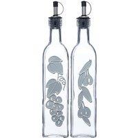 World of Flavours Italian Set of 2 Glass Oil & Vinegar Bottles in Clear