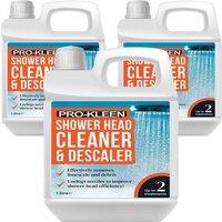 ProKleen Shower Head Cleaner & Descaler - Bacteria & Limescale Remover 3 x 1L in Clear