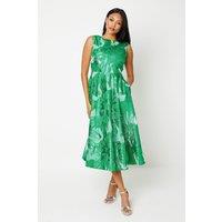 Premium Jacquard Midi Wedding Guest Dress
