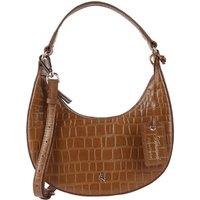 'Chic' Croc Embossed Leather Medium Saddle Shoulder Bag
