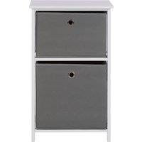 Orsina Compact Design 2 Grey Fabric Drawers Cabinet, Nordic Style Display Cabinet, Spacious Side Cabinet For Bedroom