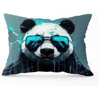 Warren Reed - Designer Panda With Blue Glasses Splashart Cushions | Size: 33 cm x 48 cm