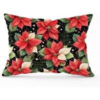 Warren Reed - Designer Poinsettia, Watercolor Style Cushions in Red | Size: 33 cm x 48 cm