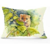 Warren Reed - Designer Dormouse Watercolour Cushions in Brown | Size: 33 cm x 48 cm