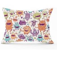 Warren Reed - Designer Playful Halloween Monsters Cushions in Purple | Size: 33 cm x 48 cm