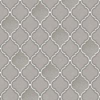 Holden Decor Retro Trellis Tile Ogee Geometric Glitter Geo Tiling On a Roll Wallpaper in Charcoal