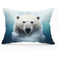 Warren Reed - Designer Polar Bear Splashart Cushions in White | Size: 33 cm x 48 cm