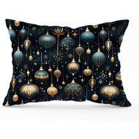 Warren Reed - Designer Christmas Decorations Cushions in Blue | Size: 33 cm x 48 cm