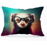 Warren Reed - Designer Ferret Splashart Cushions in Brown | Size: 33 cm x 48 cm