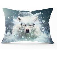 Warren Reed - Designer White Wolf Splashart Cushions | Size: 33 cm x 48 cm