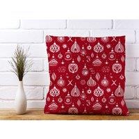 Warren Reed - Designer Red Christmas Decorations Pattern Cushions | Size: 33 cm x 48 cm