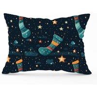 Warren Reed - Designer Christmas Stocking In A Starry Night Sky Cushions in Blue | Size: 33 cm x 48 cm