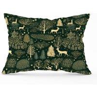 Warren Reed - Designer Green Christmas Woodlands Cushions | Size: 33 cm x 48 cm