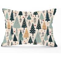 Warren Reed - Designer Boho Inspired Christmas Tree Pattern Cushions in Green | Size: 33 cm x 48 cm