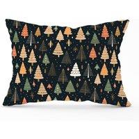 Warren Reed - Designer Boho Inspired Christmas Trees Cushions in Green | Size: 33 cm x 48 cm