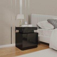 Bedside Cabinet High Gloss Black 45x35x52 cm Engineered Wood