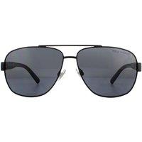 Polo Ralph Lauren Men's Aviator Semi Shiny Black Grey Polarized Sunglasses