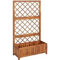 Berkfield Home Raised Bed with Trellis 85x38x150 cm Solid Acacia Wood in Brown | Size: 85 x 38 x 150 cm