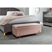 GFW Mystica Velvet Storage Ottoman in Pink