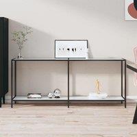 Berkfield Home Console Table White 180x35x75.5 cm Tempered Glass