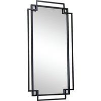 Melody Maison Black Geometric Matt Wall Mirror 94cm X 48cm | Size: 94 cm X 48 cm