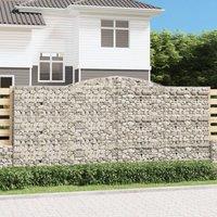 Berkfield Home Arched Gabion Baskets 3 pcs 400x30x180/200 cm Galvanised Iron in Silver