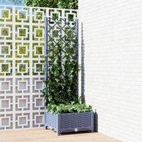 Garden Planter with Trellis Dark Grey 40x40x121.5 cm PP