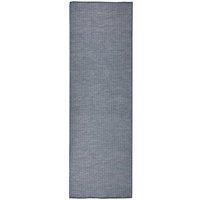 Berkfield Home Outdoor Flatweave Rug 80x250 cm Blue | Size: 100 cm diameter